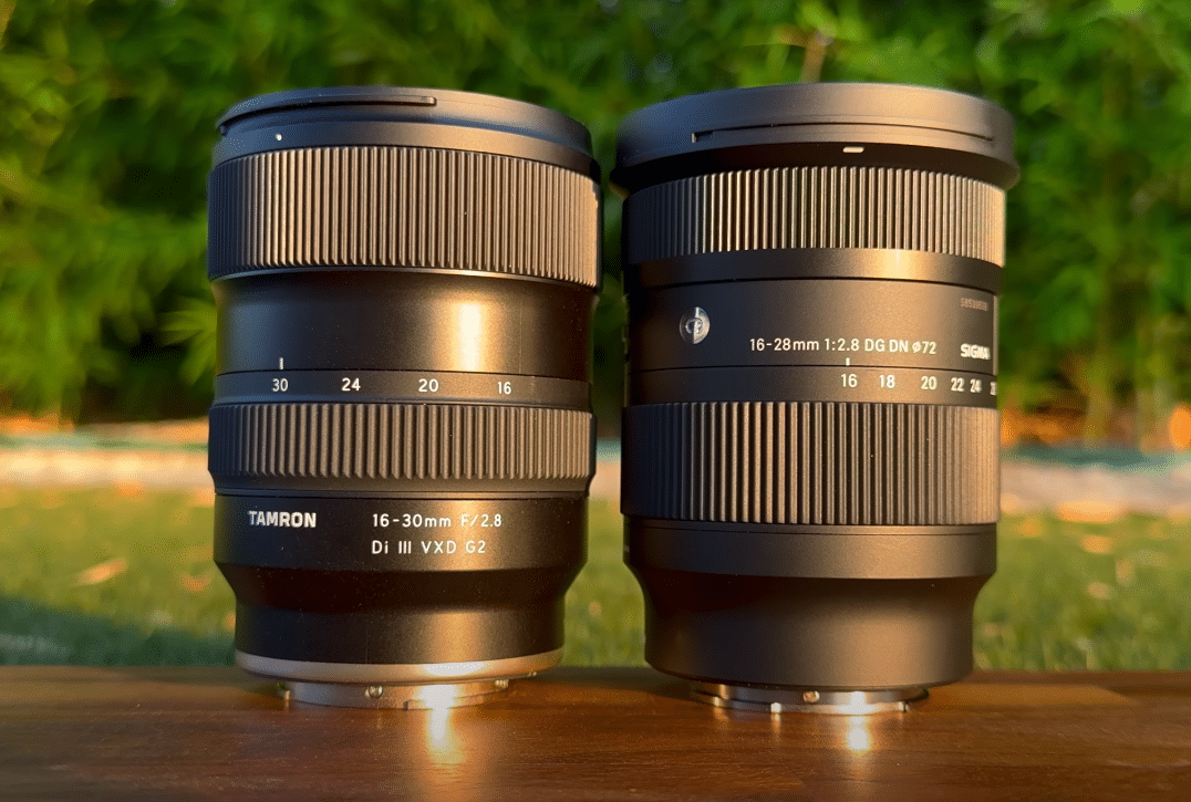 Objectif Tamron 16-30mm f2.8G à côté du Sigma 16-28mm f2.8