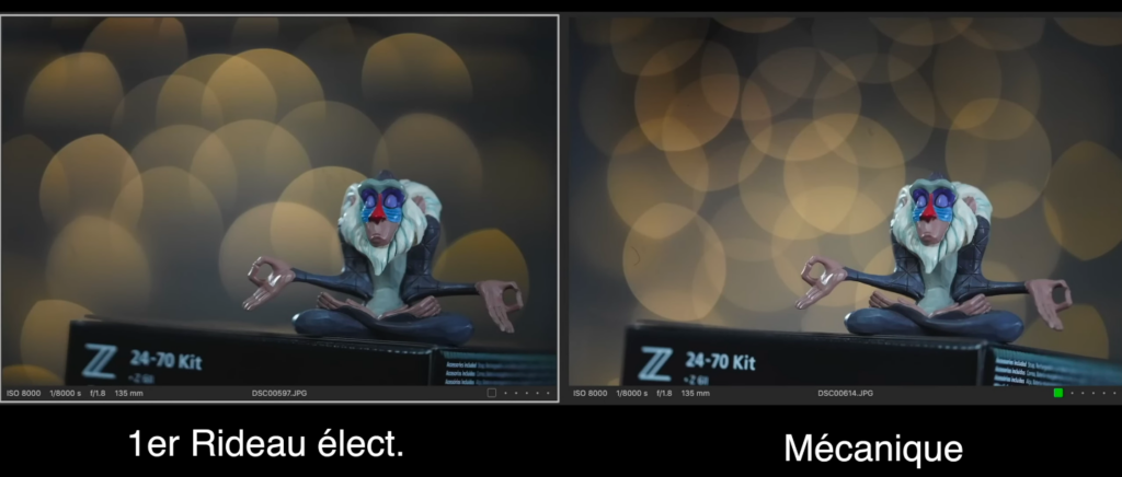 Différences bokeh rideau électrique et rideau mécanique